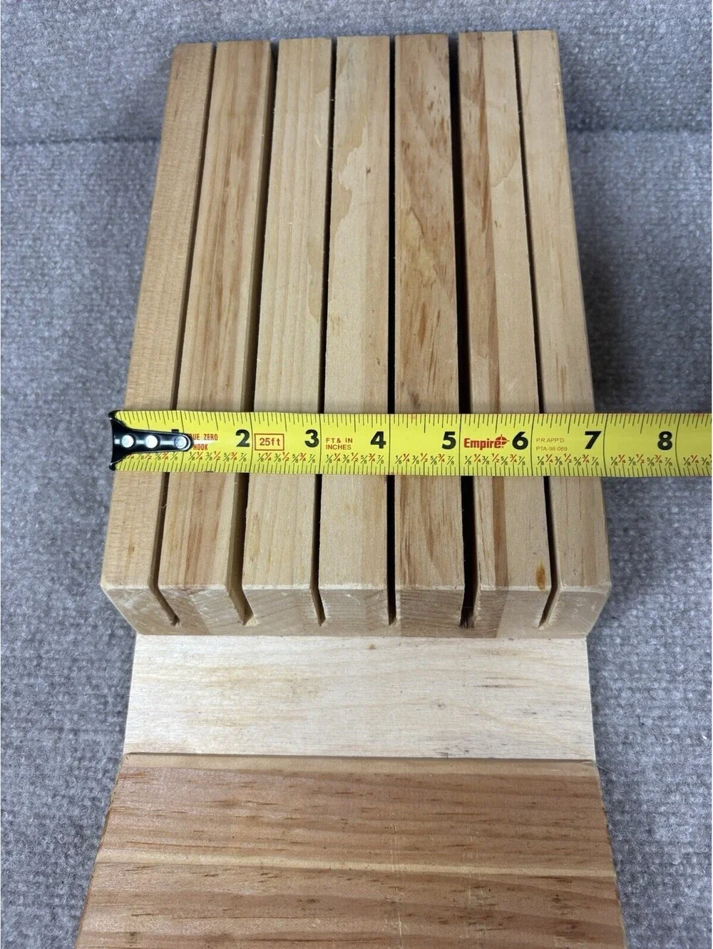 J.K. Adam's Co 6 Slot In-Drawer Solid Wood Knife Block Holder Vermont